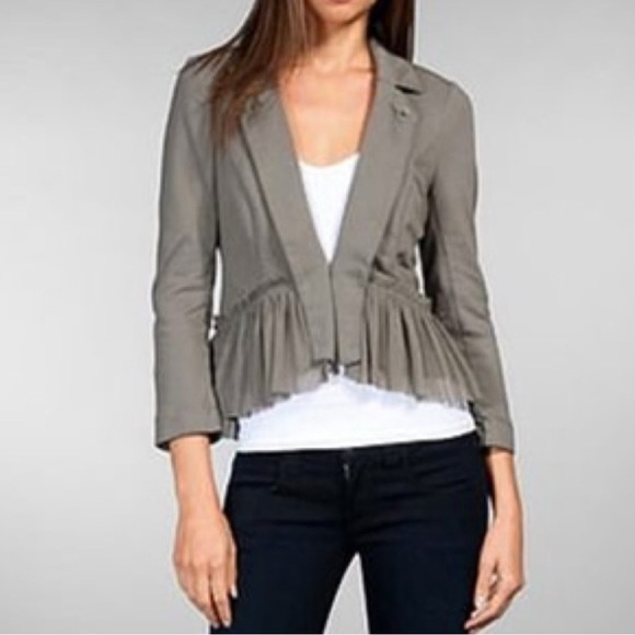 FREE PEOPLE RUFFLE PEPLUM BLAZER size 2 - Picture 1 of 6